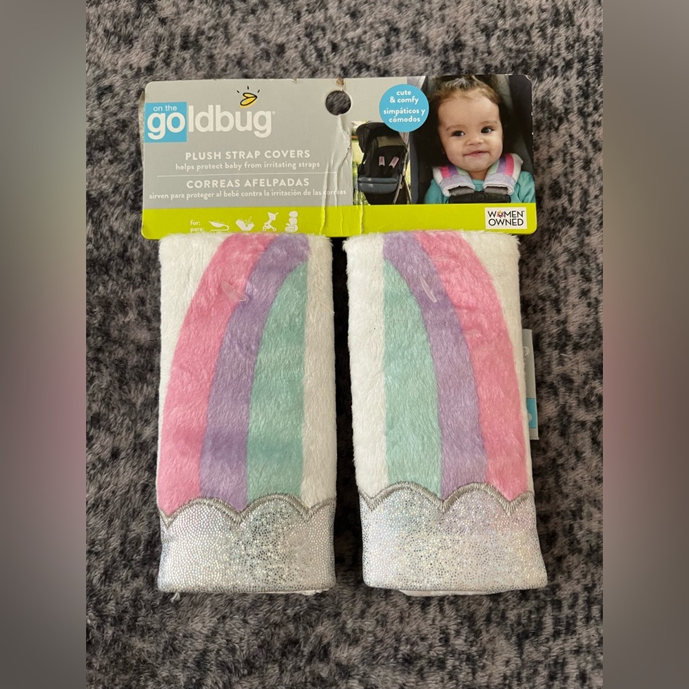 On The Goldbug Rainbow Plush Strap Covers New